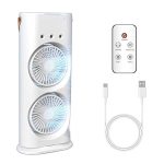 Double-Ended Mist Spray Fan – USB Rechargeable Mini Desk Cooler for Travel & Office Use
