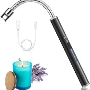 Rechargeable Electric Arc Lighter – USB Flameless Windproof Lighter with 360° Flexible Neck for Candles, Kitchen, Diwali Fireworks & More