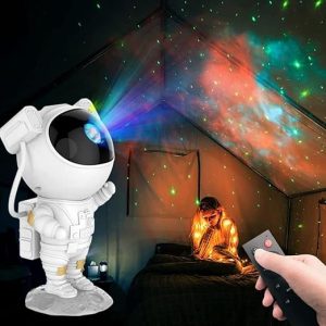 Astronaut Galaxy Projector – 360° Rotating Star & Nebula Night Light with Remote, Timer & Adjustable Head for Kids’ Room, Gaming Setup & Party Décor