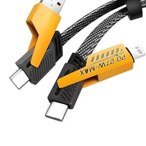 Ouvina 4-in-1 Fast Charging & Data Cable | 65W | USB-A, Type-C, Lightning, Thunderbolt | For iPhone, Android, Laptops