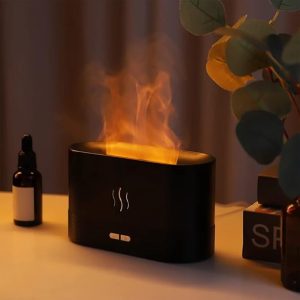 Ouvian Flame Diffuser – 180ml (Multicolour) Aroma + flame effect. 2 light modes, auto off. Perfect for home, office & spa.