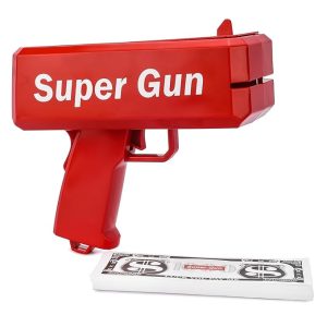OuvianSuper Cannon Money Gun – Fun toy for kids & adults! Shoots fake dollars, perfect for parties & special days. Includes 1 bundle of fake cash. "Make it rain" in style!