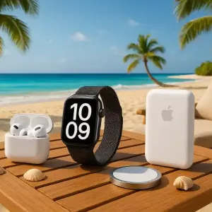 Ouvian Premium Smart Combo – Watch Series 10 + Pods Pro 2 Type-C + MagSafe Charger (Free silicone case )